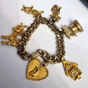 RARE Vtg HOBCO House of Borvani 6 Charm Bracelet